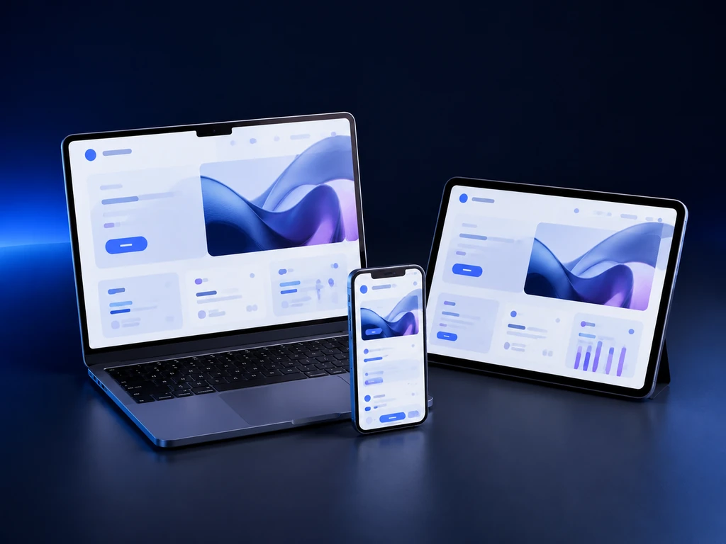 Сайт на ноутбуке, планшете и смартфоне